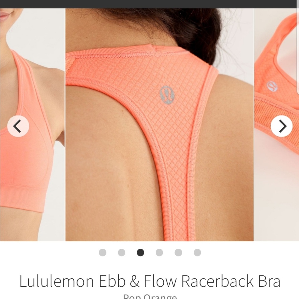 Lululemon Ebb and Flow Bra Pop Orange - Picture 3 of 5